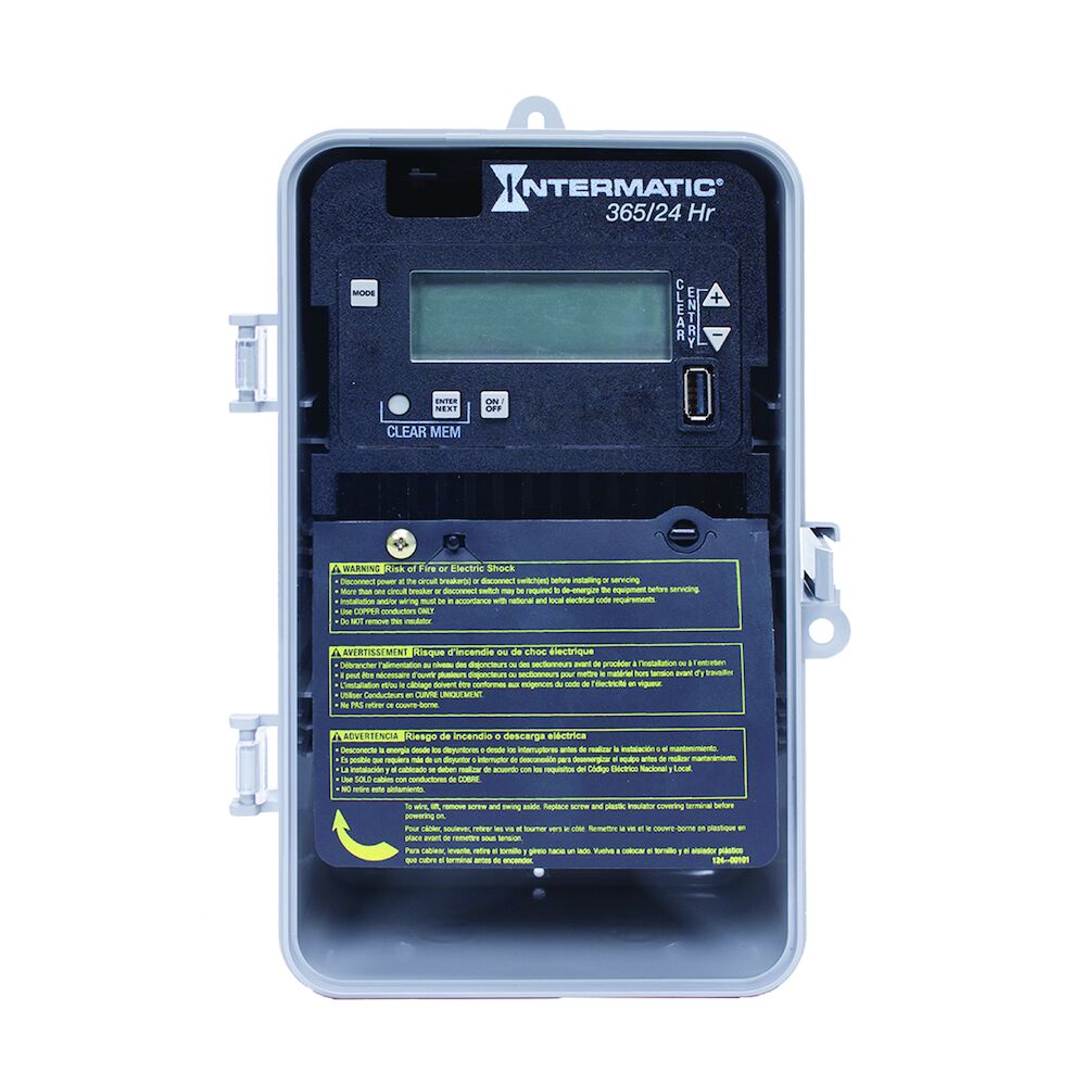 24-Hour/365 Day 1-Circuit Electronic Control, 120-277 VAC, SPST, Indoor/Outdoor Plastic Enclosure