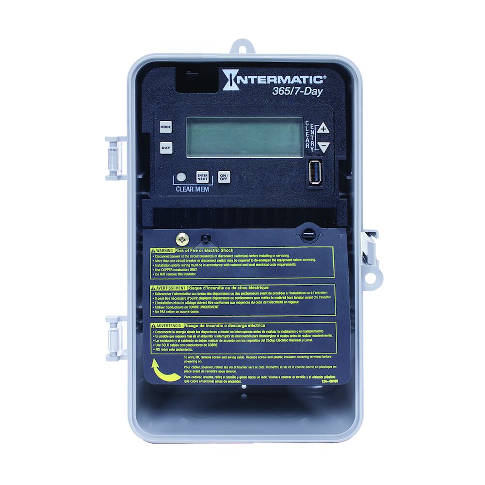 7-Day/365 Day 1-Circuit Electronic Control, 120-277 VAC, SPDT, Indoor/Outdoor Plastic Enclosure
