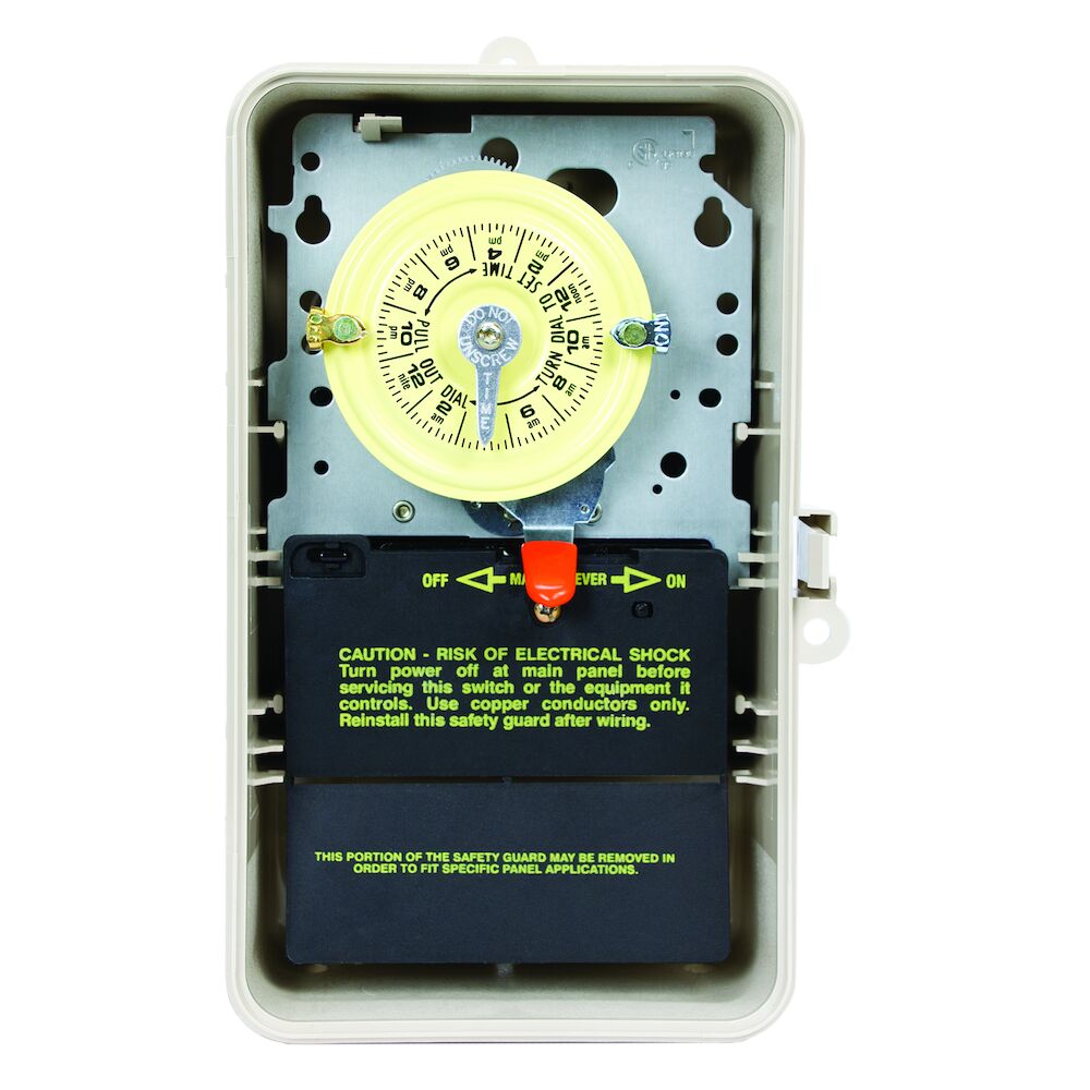 24-Hour 120V Mechanical Time Switch, SPST, Type 3R Plastic Enclosure