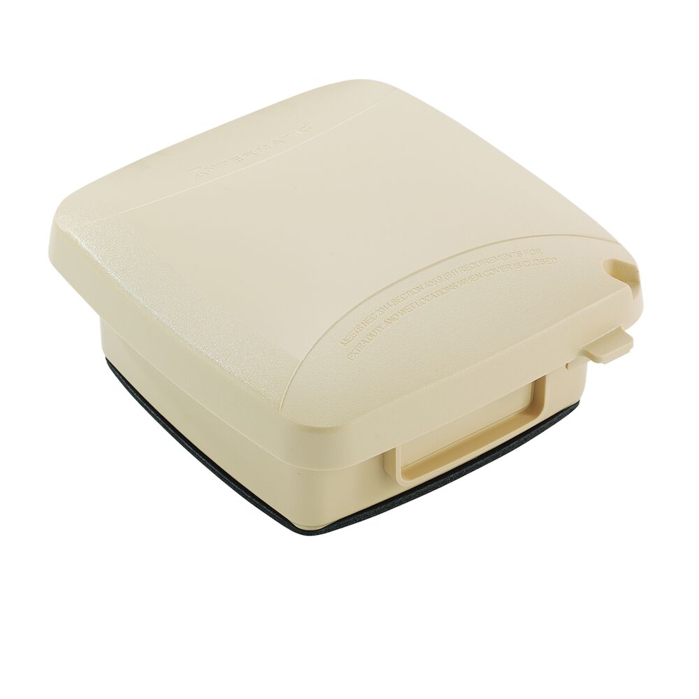 Extra-Duty Plastic In-Use Weatherproof Cover, Double-Gang, Vrt, 2.25" Beige