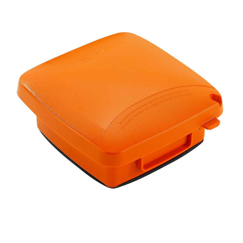 Extra-Duty Plastic In-Use Weatherproof Cover, Double-Gang, Vrt, 2.25" Orange