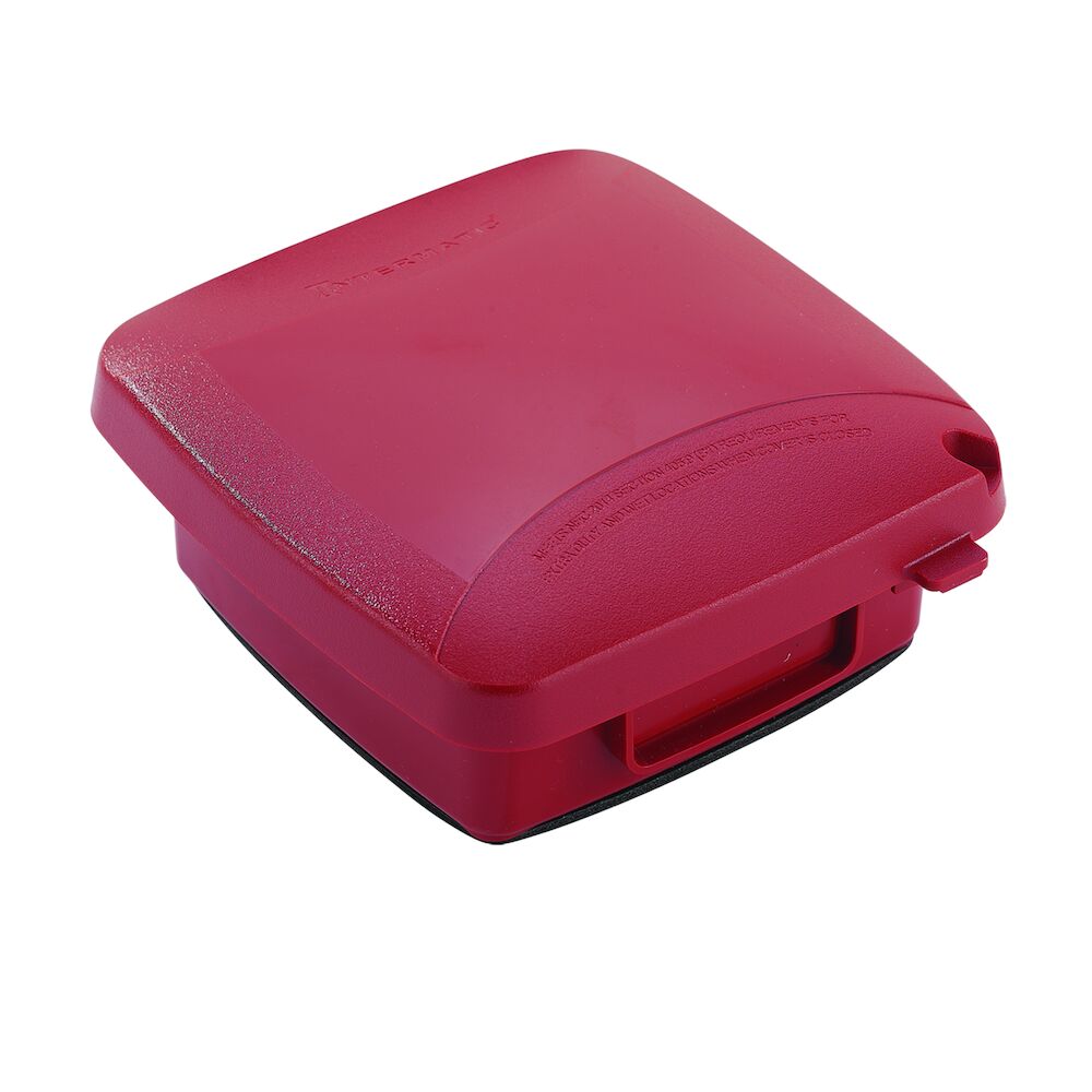 Extra-Duty Plastic In-Use Weatherproof Cover, Double-Gang, Vrt, 2.25" Red