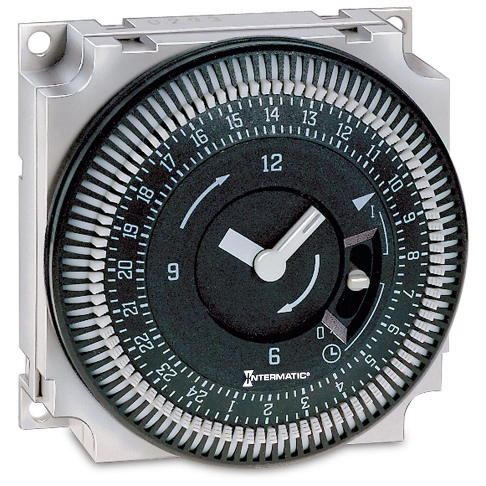 Electromechanical Synchronous clock, 24-Hour, 220-240 VAC, 50 Hz, Panel Mount Timer Module with Manual Override, 15 Minute Intervals, 21 A, SPDT - TSM1 STUHZ 180