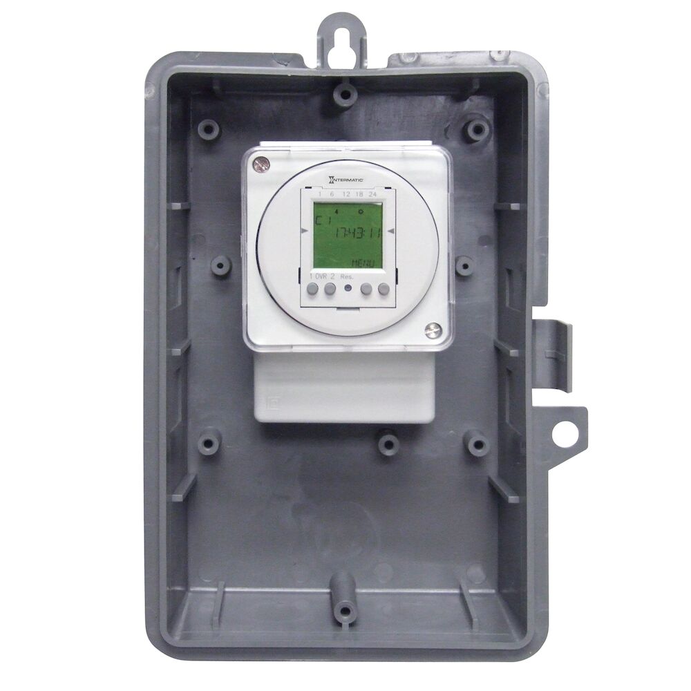 1-Hour 120V Repeat Cycle Electromechanical Timer, 1.25 Minute Intervals, 16A, SPDT, Type 3R Outdoor Plastic Enclosure
