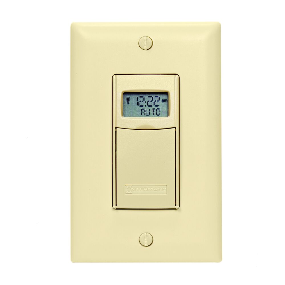 7-Day Heavy-Duty Programmable Timer, 120-277 VAC, 20A, Ivory
