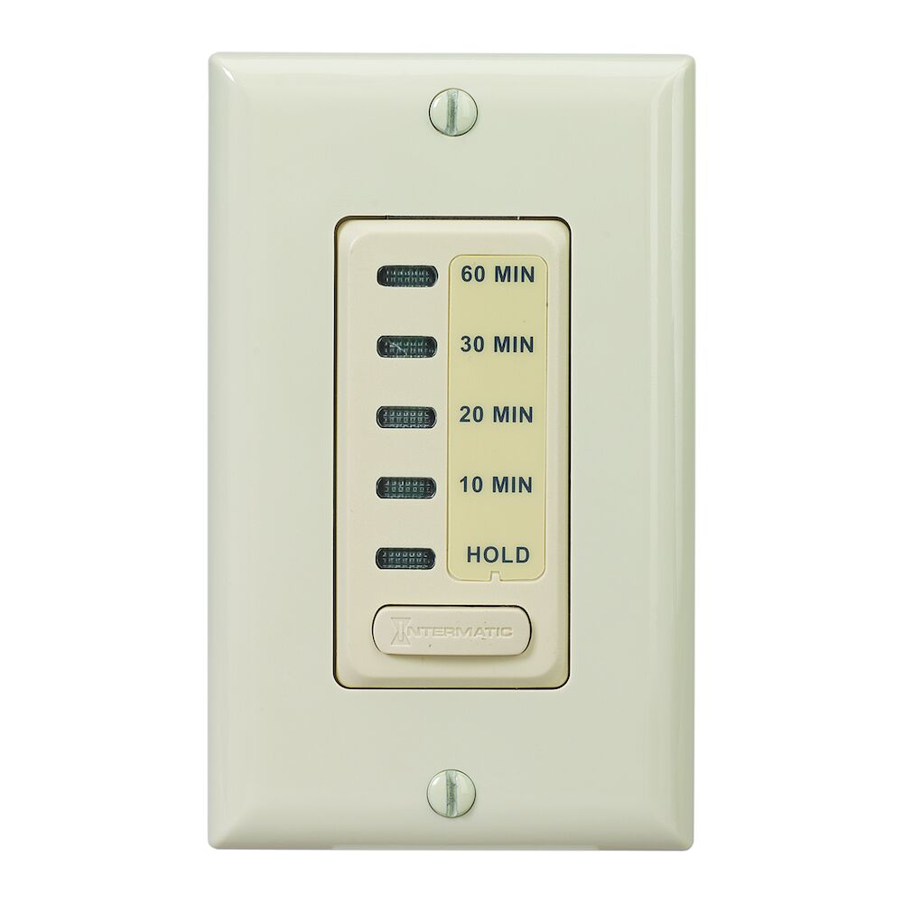 Electronic Countdown Timer, 120 VAC, 60 Hz, Preset Times 10,20,30,60 Minute, With Hold, Ivory