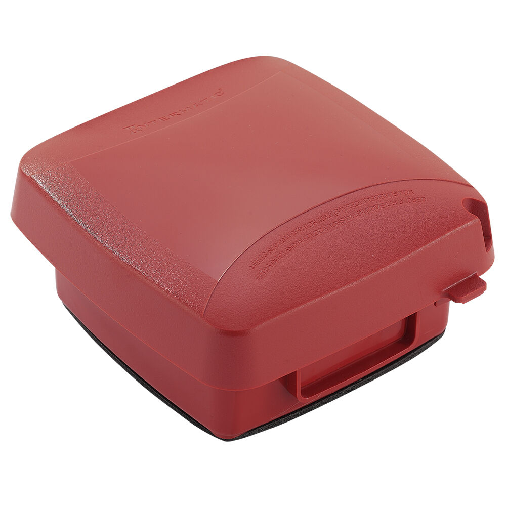 Extra-Duty Plastic In-Use Weatherproof Cover, Double-Gang, Vrt, 2.75" Red