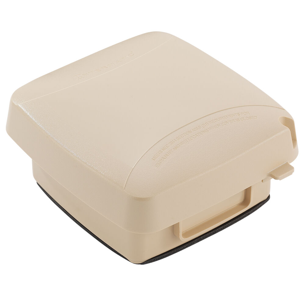 Extra-Duty Plastic In-Use Weatherproof Cover, Double-Gang, Vrt, 2.75" Beige