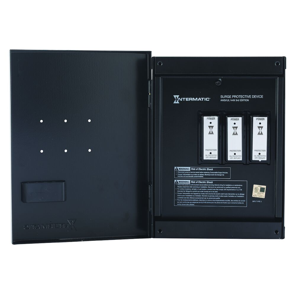 Surge Protective Device, 6-Mode, 120/240 VAC, 1Ph Type 2, Indoor Metal, Connected Equipment Warranty 10 yr $25,000