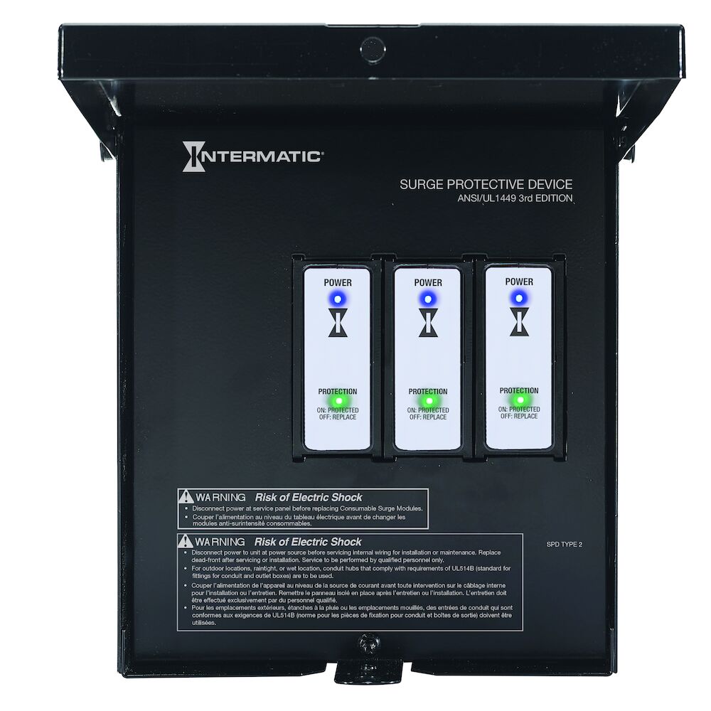 Surge Protective Device, 6-Mode, 120/240 VAC 1Ph, Type 2, Outdoor Metal, Connected Equipment Warranty 10 yr $25,000