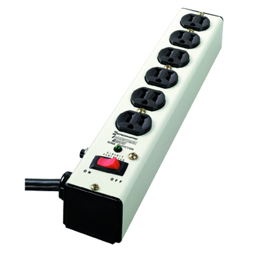 Surge Protective Device, Point-of-use Strip, White, 3-Mode, 6 Outlets, 125 VAC, Type 3, Connected Equipment Warranty 5 yr $10,000