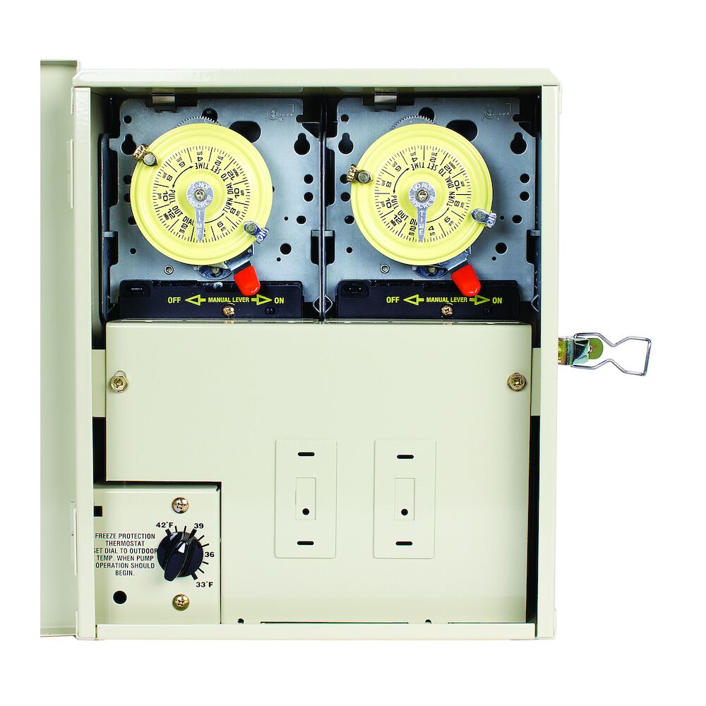 Freeze Protection Control Center with 2 Timers and Thermostat for 240V Cleaner Applications, Type 3R Metal Enclosure