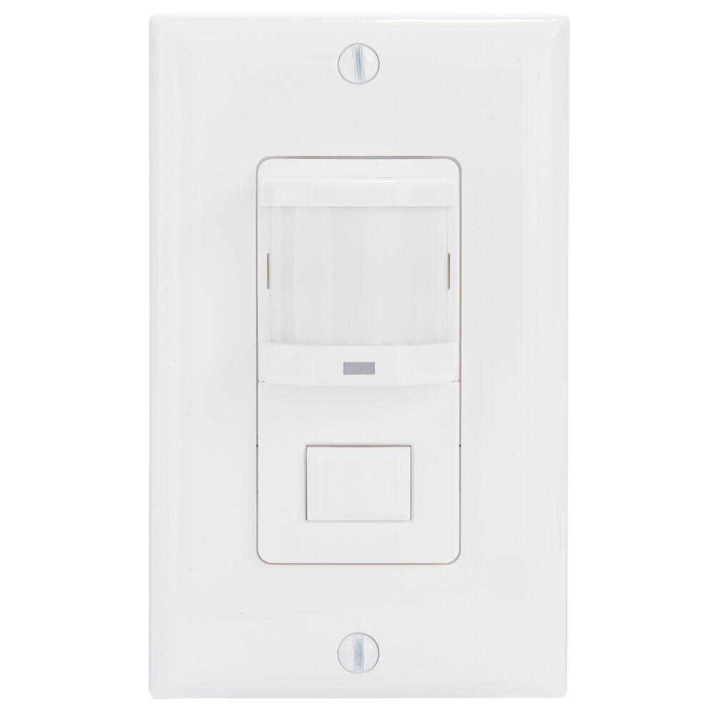 Residential In-Wall Push Button PIR Occupancy Sensor, No Neutral Required, White
